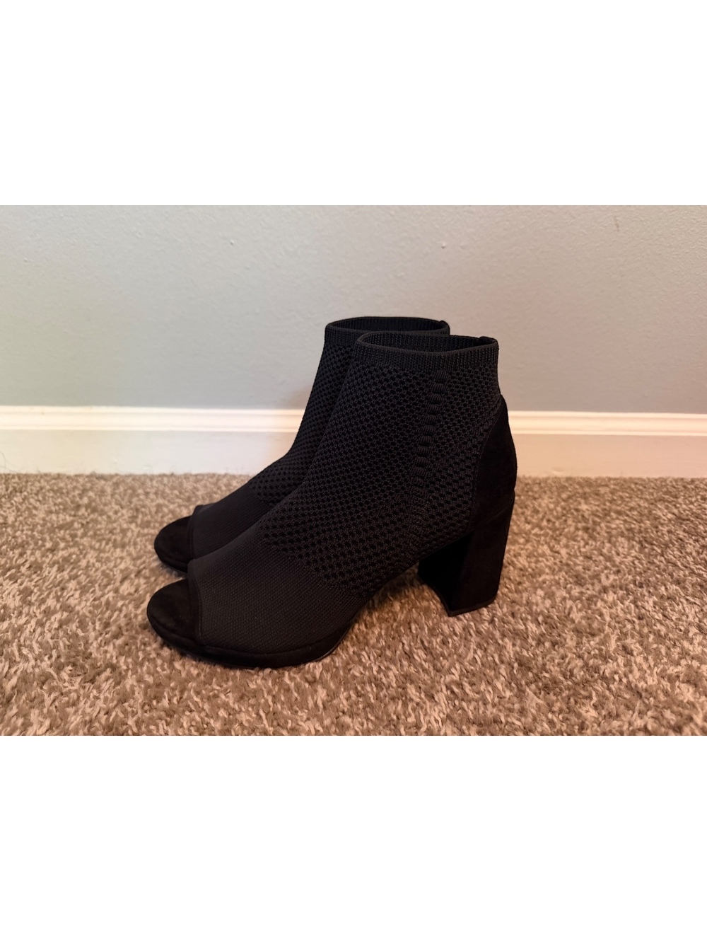 Eileen Fisher Croft Stretch Knit Open Toe Booties Women’s 7